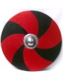 Bouclier d'armure viking rouge et noir