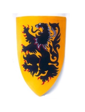 Bouclier médiéval Lion peint à la main