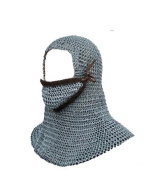 Coiffe Cotte de Mailles en acier avec Ventail - Le Forge des Chevaliers®
