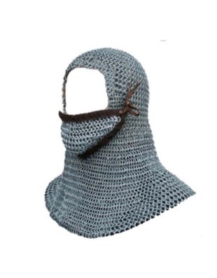 Coiffe Cotte de Mailles en acier avec Ventail - Le Forge des Chevaliers®
