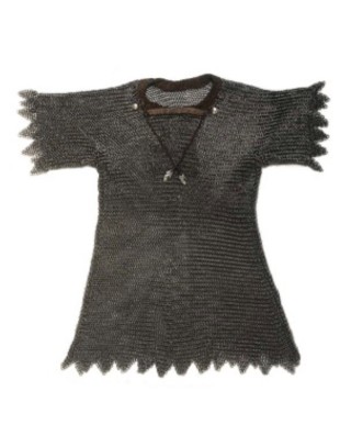 Chemise d'armure en cotte de mailles noire antique - la forge des chevaliers®