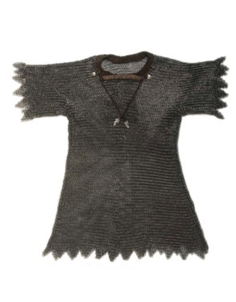 Chemise d'armure en cotte de mailles noire antique - la forge des chevaliers®