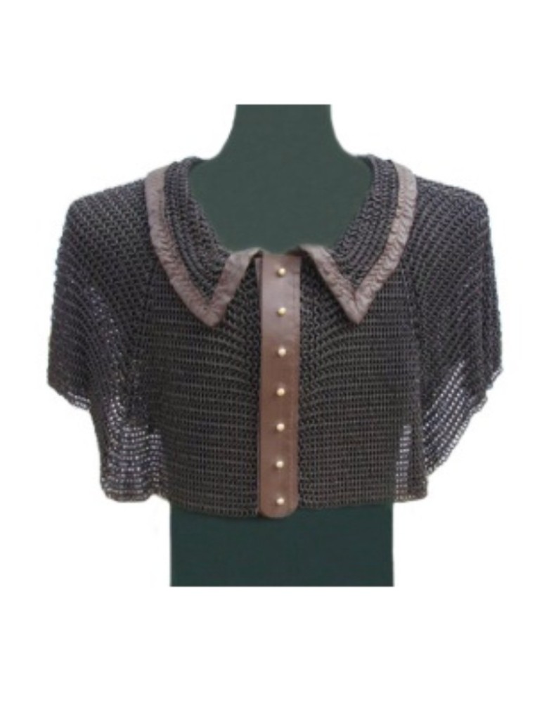 Chemise en cotte de mailles noire antique - la forge des chevaliers®