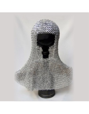 Capuche en cotte de mailles en aluminium riveté - La Forge des Chevaliers®