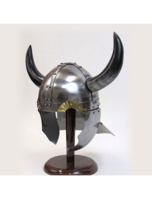 Casque d'armure à cornes viking