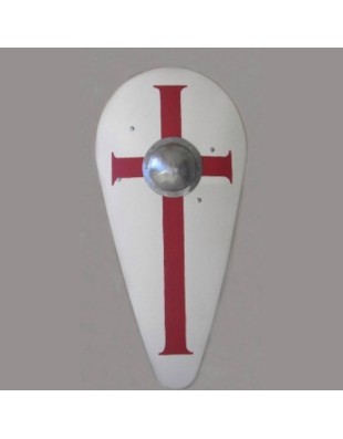 Bouclier médiéval de Templier peint à la main