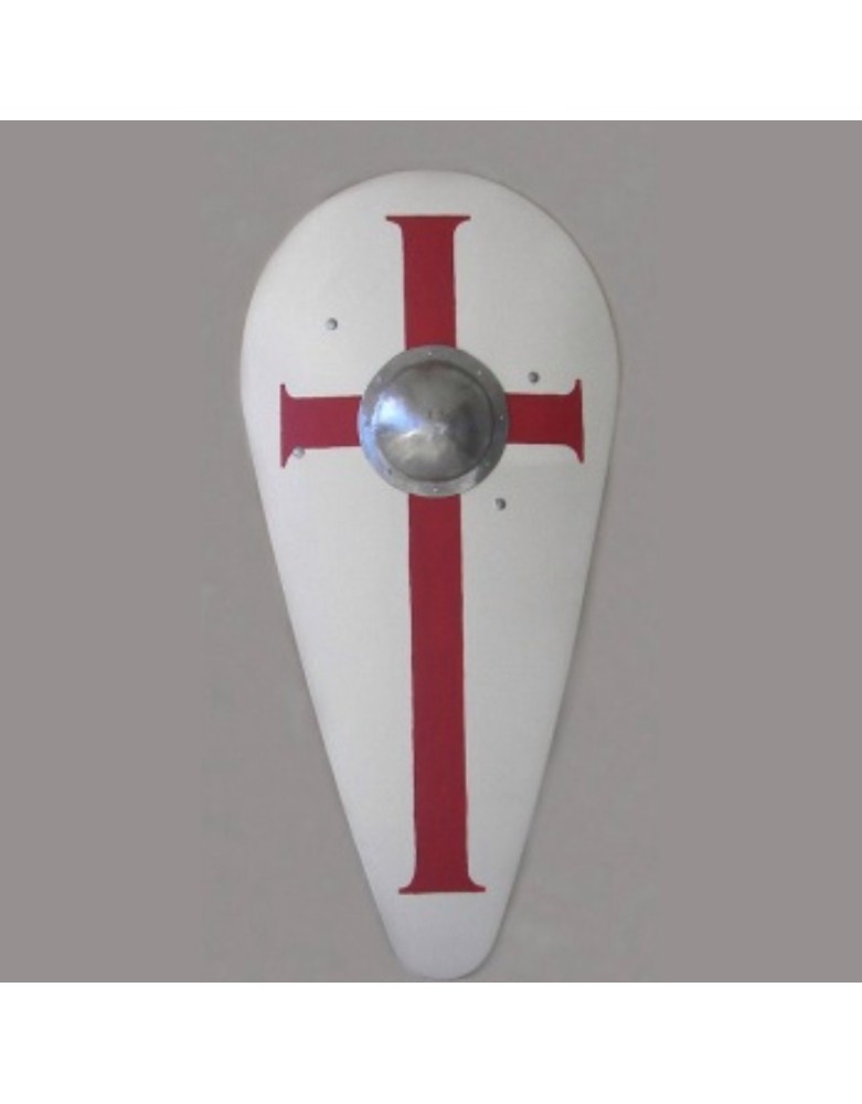 Bouclier médiéval de Templier peint à la main