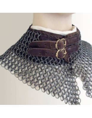 Gorgerin en cotte de mailles acier à bouts aboutés Finition argentée