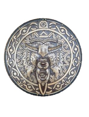 Bouclier rond Viking gravé à la main 60 cm