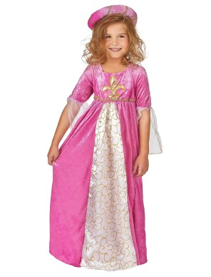 Déguisement de princesse médiévale rose et or - la Forge des Chevaliers®