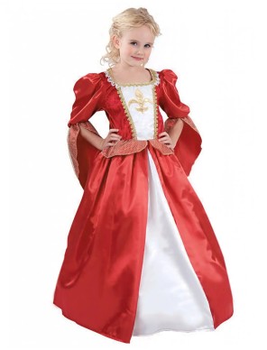 Déguisement de princesse médiévale rouge satiné - la forge des chevaliers®