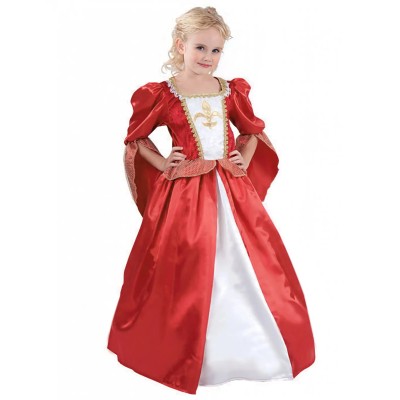 Déguisement de princesse médiévale rouge satiné - la forge des chevaliers®