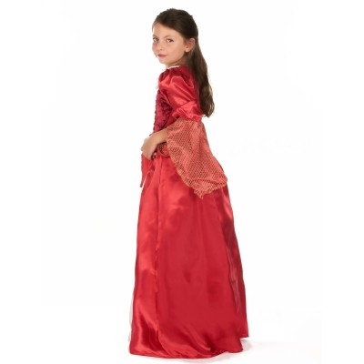 Déguisement de princesse médiévale rouge satiné - la forge des chevaliers®