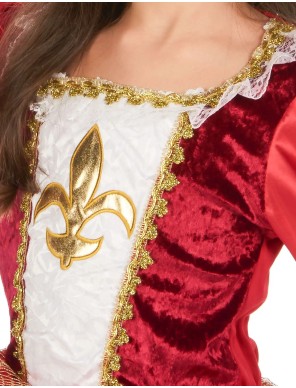 Déguisement de princesse médiévale rouge satiné - la forge des chevaliers®
