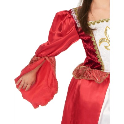 Déguisement de princesse médiévale rouge satiné - la forge des chevaliers®