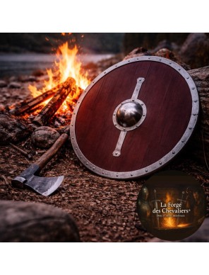 Bouclier d'armure viking rond - Bois/Acier