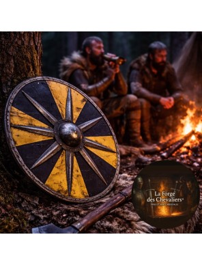 Bouclier rond Wooder Iron Battleworn 74 cm