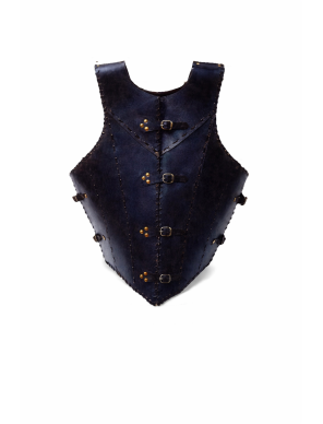 Plastron de protection en cuir noir
