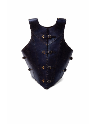 Plastron de protection en cuir noir
