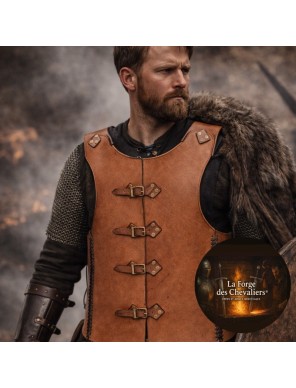 Armure plastron en cuir marron - La Forge des Chevaliers®