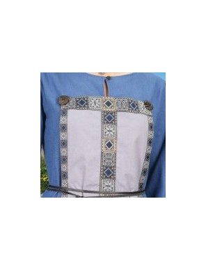 Robe viking médiévale femme en coton bleu