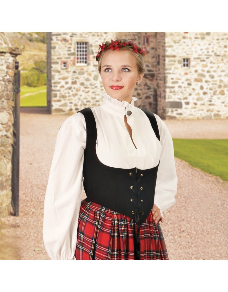 Corsage médiéval femme Colleen noir à lacets