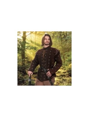 Gambeson médiéval homme Robin de Locksley marron chocolat