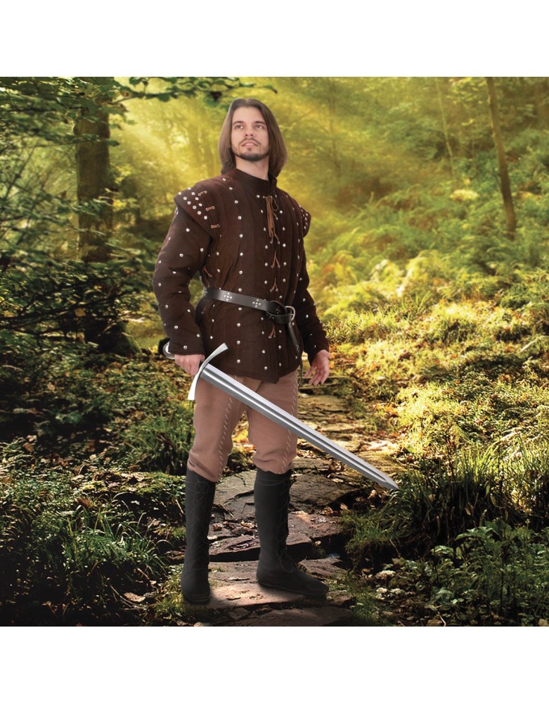 Gambeson médiéval homme Robin de Locksley marron chocolat
