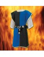 Tabard de chevalier médiéval bleu et noir