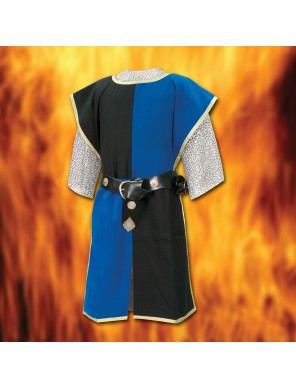 Tabard de chevalier médiéval bleu et noir