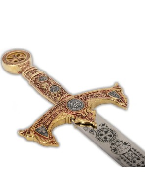 Épée des Templiers Marto – Finition Or & Gravure Profonde | Toledo