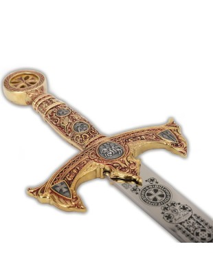 Épée des Templiers Marto – Finition Or & Gravure Profonde | Toledo