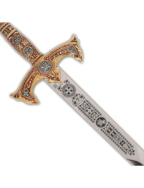 Épée des Templiers Marto – Finition Or & Gravure Profonde | Toledo