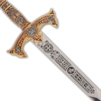 Épée des Templiers Marto – Finition Or & Gravure Profonde | Toledo