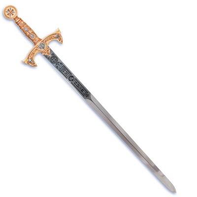 Épée des Templiers Marto – Finition Or & Gravure Profonde | Toledo