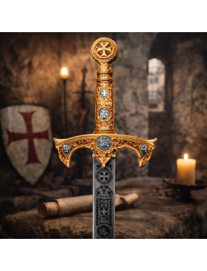 Épée des Templiers Marto – Finition Or & Gravure Profonde | Toledo