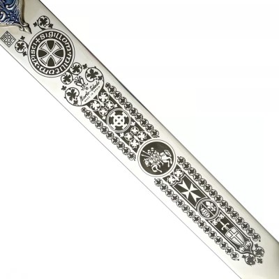 Épée des Templiers Marto – Finition Argent & Gravure Profonde | Toledo