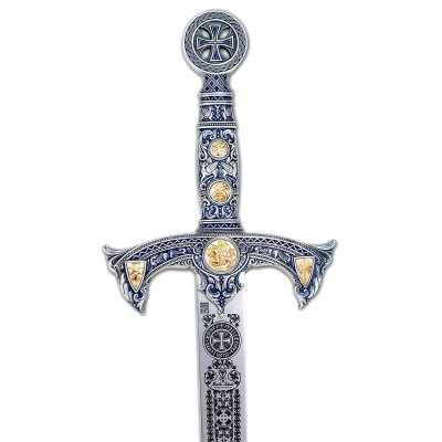 Épée des Templiers Marto – Finition Argent & Gravure Profonde | Toledo