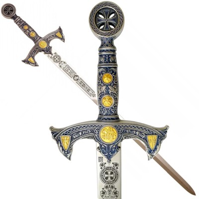 Épée des Templiers Marto – Finition Argent & Gravure Profonde | Toledo