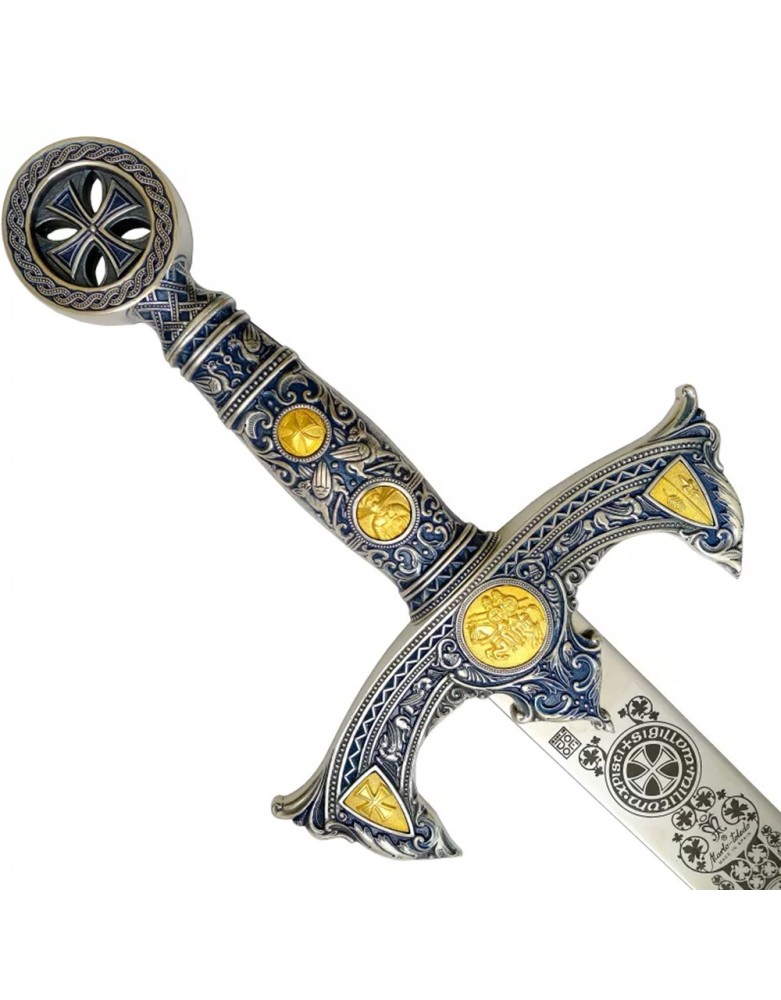 Épée des Templiers Marto – Finition Argent & Gravure Profonde | Toledo