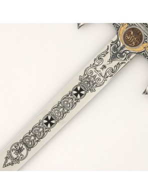Épée des Templiers Marto – Version Argent Gravée | Tolède – Réf. 584.1