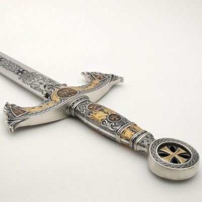 Épée des Templiers Marto – Version Argent Gravée | Tolède – Réf. 584.1