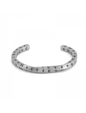 Bracelet runique viking en acier inoxydable – Runes gravées