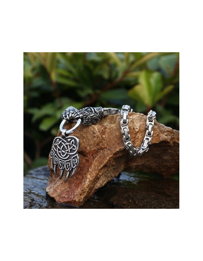 Collier Fenrir viking avec chaîne royale en acier inoxydable