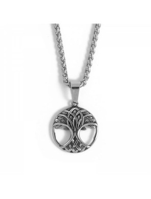 Collier Arbre de Vie viking en acier inoxydable
