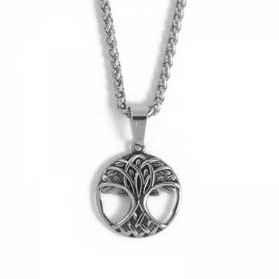 Collier Arbre de Vie viking en acier inoxydable