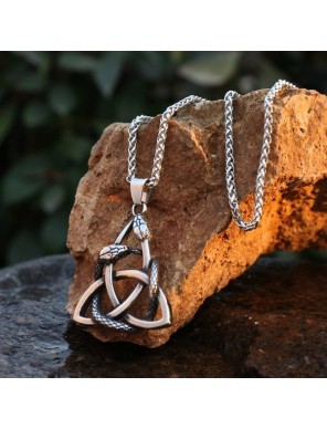 Collier celtique entrelacs en acier inoxydable – Symbole viking & nordique