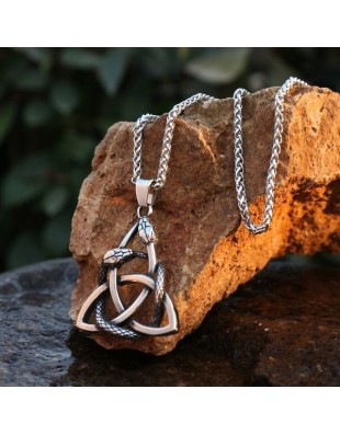 Collier celtique entrelacs en acier inoxydable – Symbole viking & nordique
