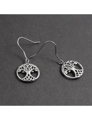 Boucles d’oreilles Arbre de Vie en acier inoxydable – Symbole celtique
