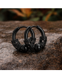 Boucles d’Oreilles Viking – Acier Inoxydable 304 Noir – Motif Crâne Nordique